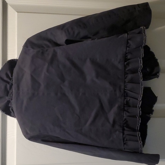 Crewcuts Ruffled Collar Jacket Blue with Lavender Trim Size 4/5 - Picture 7 of 9